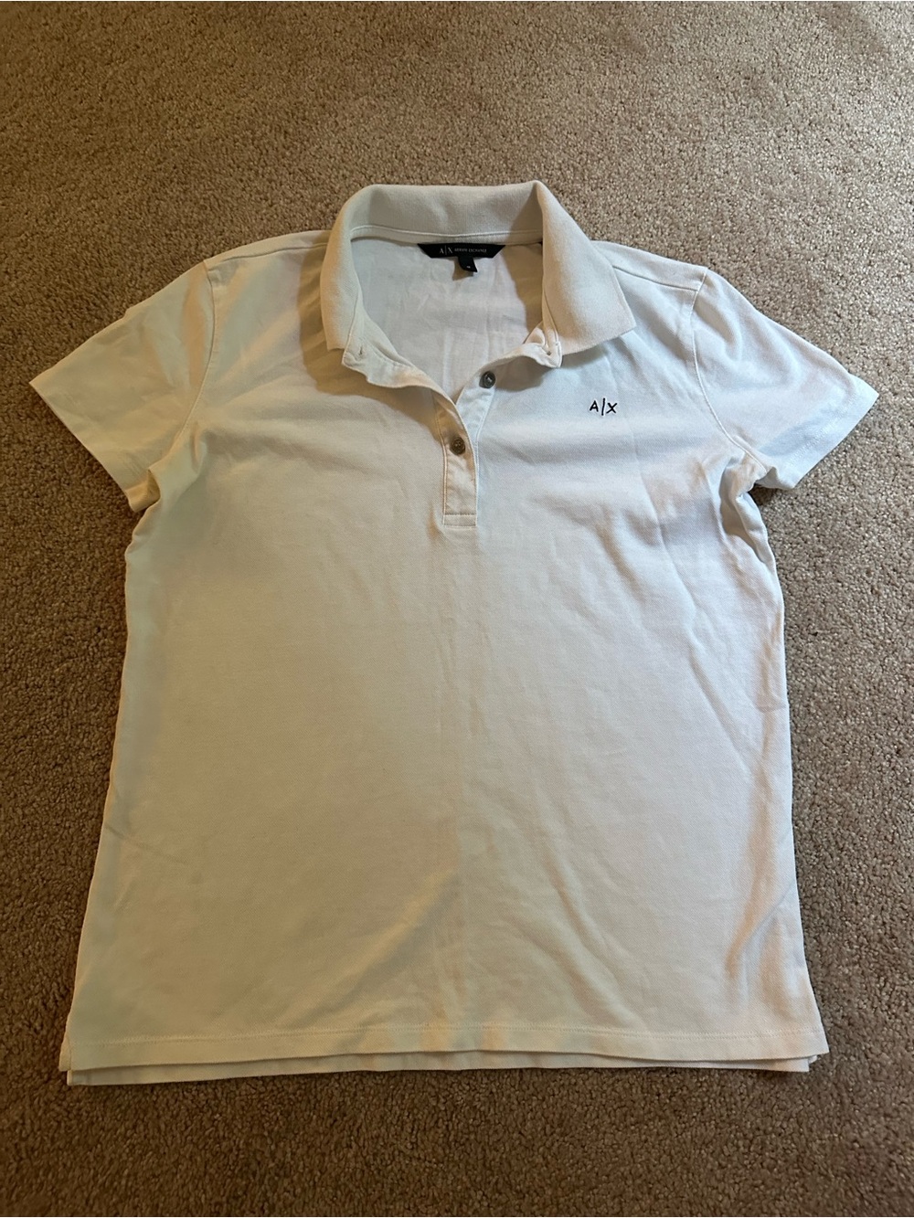 A/X Armani Exchange Women's White Short-Sleeve Polo Shirt size M
